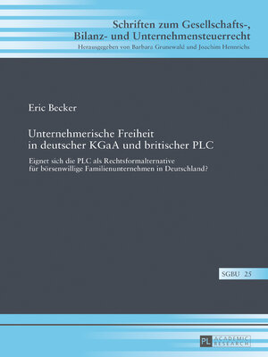 cover image of Unternehmerische Freiheit in deutscher KGaA und britischer PLC